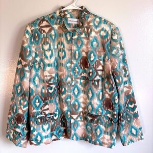 NWT Alfred Dunner Jacket Size 18 Neru Collar Full Zip Lined Brushed Finish